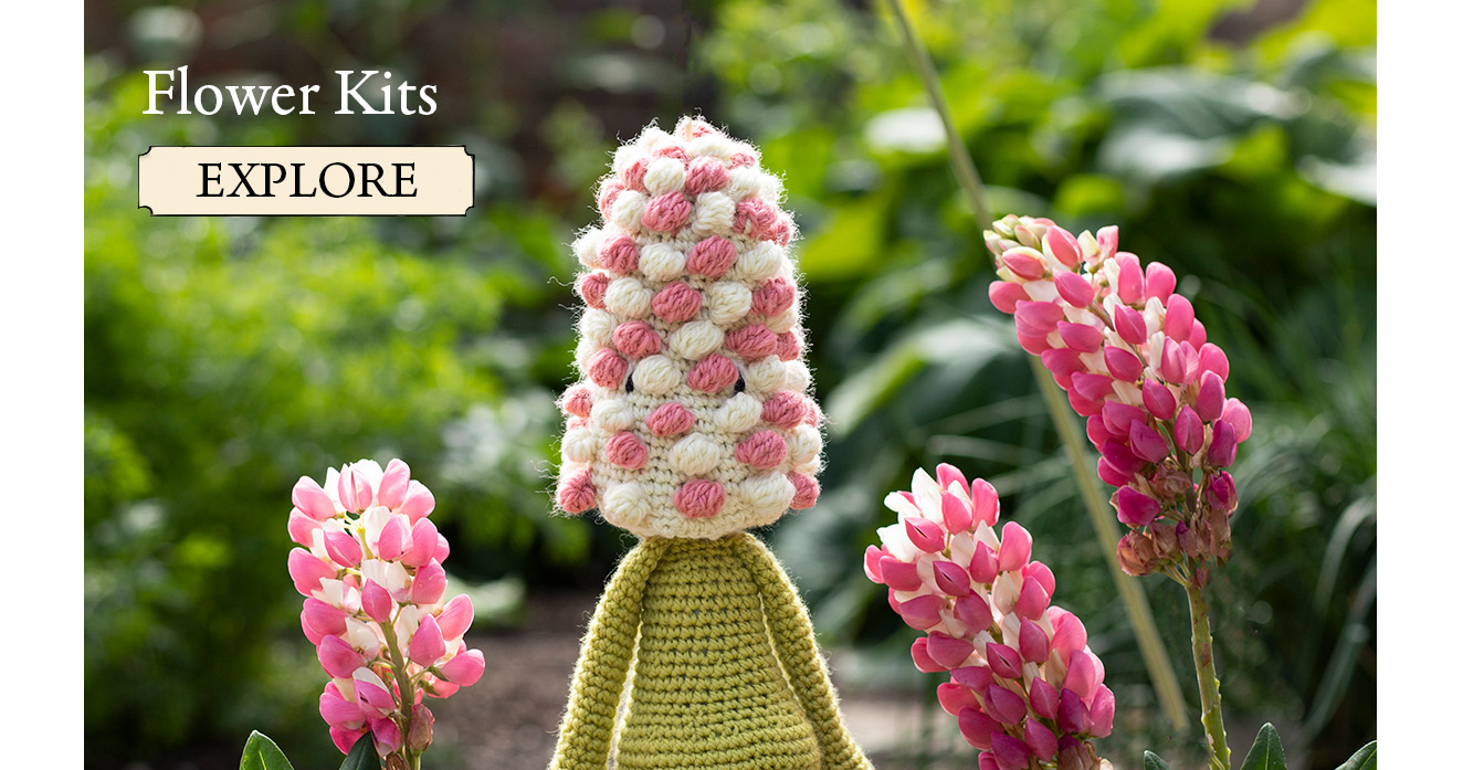 Flower crochet kits toft alexandras garden lupin pattern book